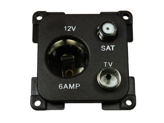 C-Line 12V Socket with TV + Satellite Connections - Black