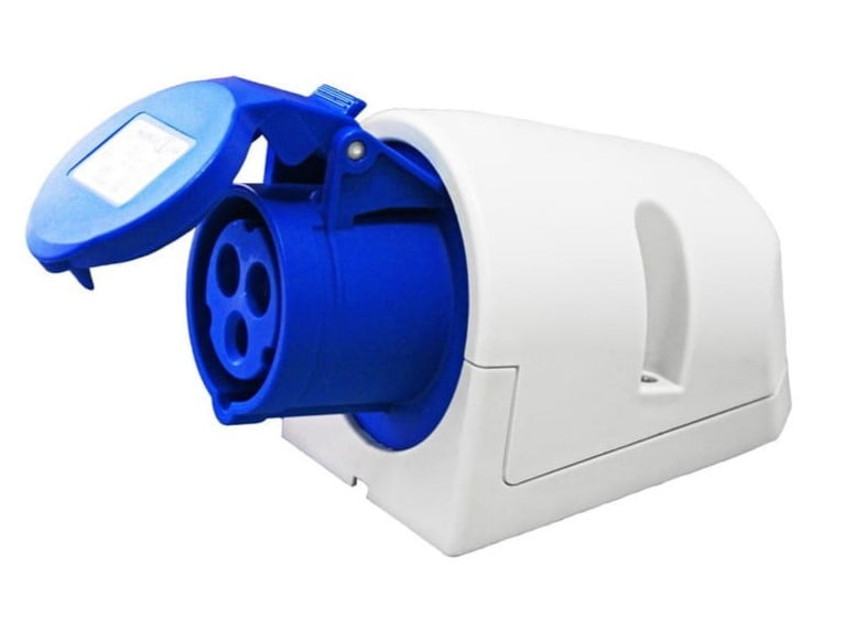 16A IP44 Outlet Surface Mounted - Rounded