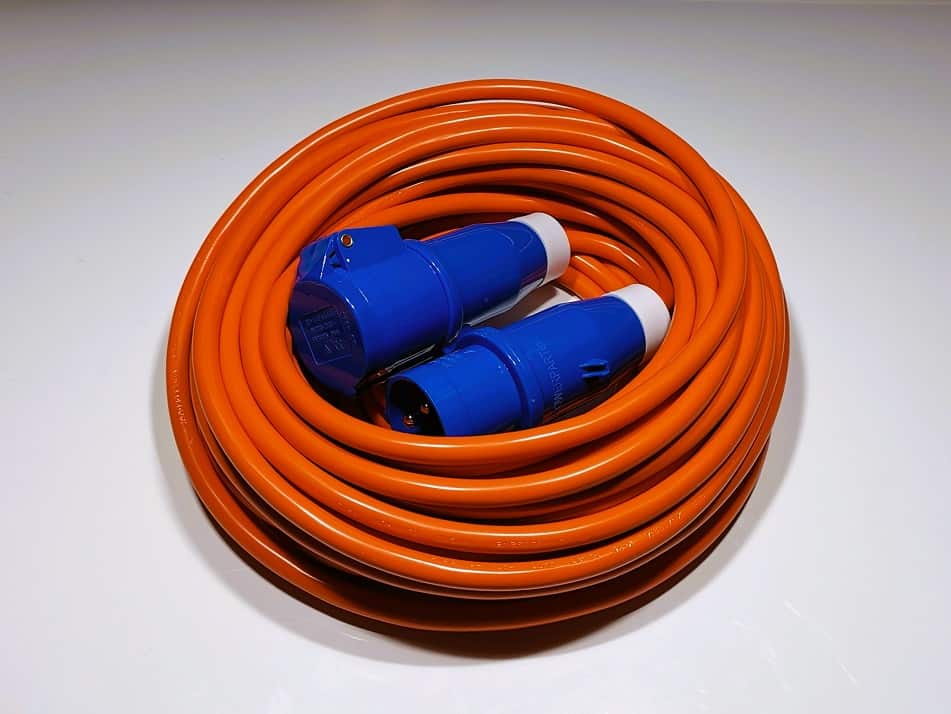 20 Meter 1.5mm Orange 16A Power Lead IP44 or IP67