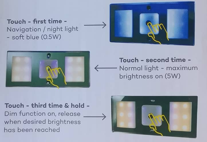 Ceiling/Wall Light Arum 12V LED, Touch Switch & Dimm