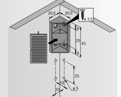 Cabinetry Corner Joiner w/ Screw Cover Plate - Grey