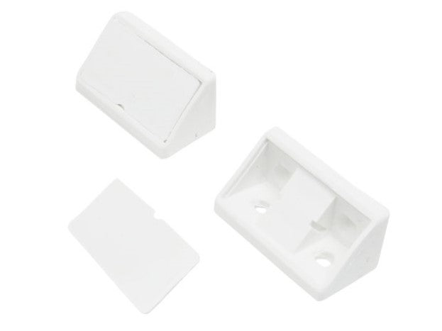 Cabinetry Corner Joiner w/ Screw Cover Plate - White