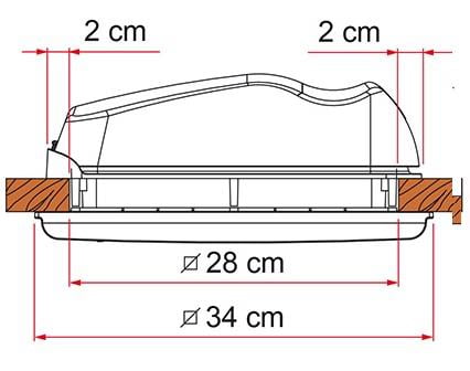 Fiamma Vent 28F Skylight/Roof Vent 280 x 280mm - Crystal