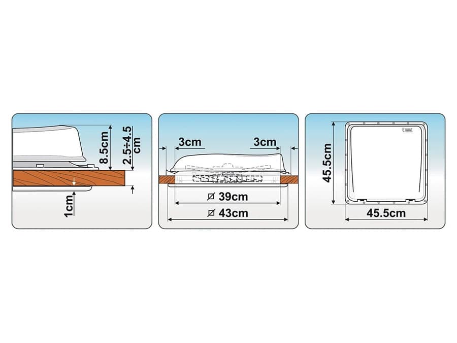 Fiamma Vent 40 Skylight/Roof Vent 390 x 390 - White
