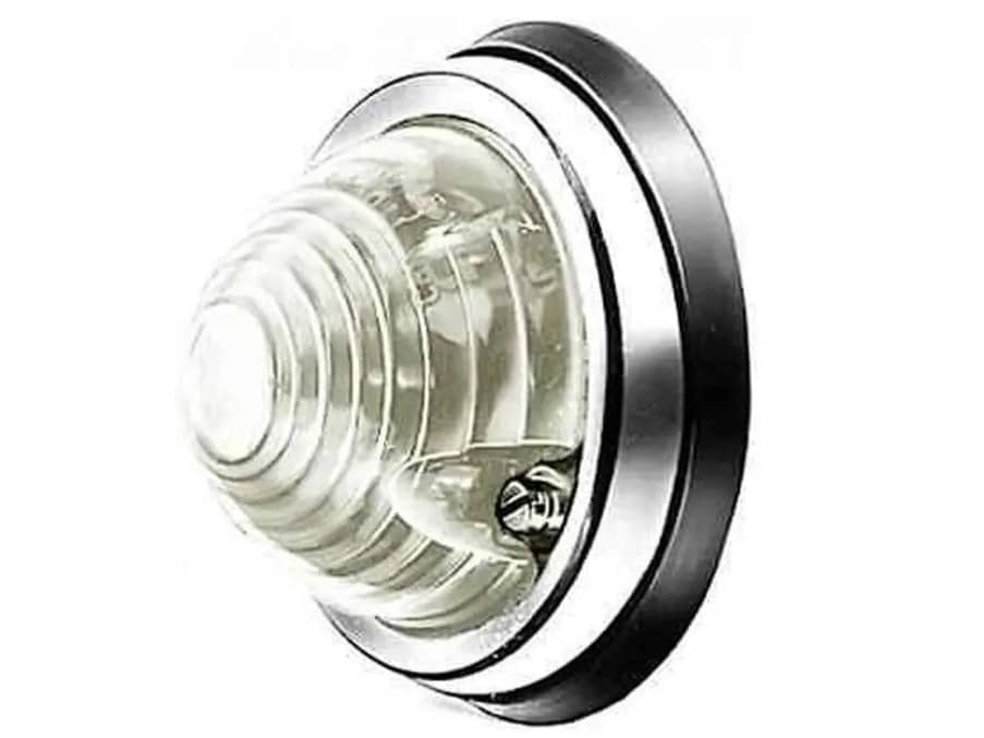 Hella Front Marker Light Clear Round - Black Underframe