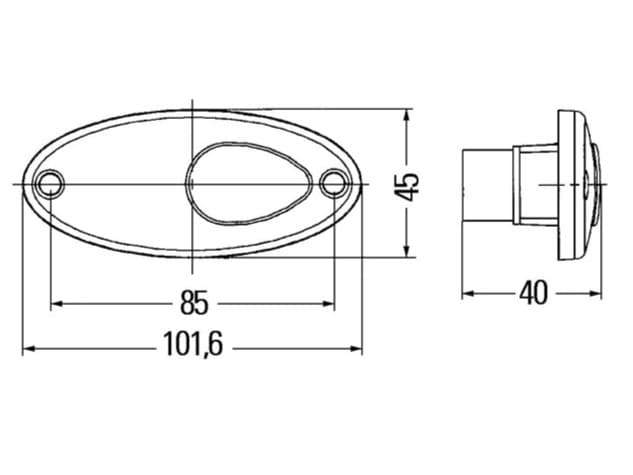 Hella Rear Marker Light Red Oval