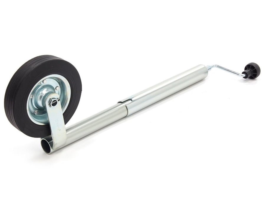 Jockey Wheel Steel Rim Solid Rubber Wheel 220 x 65mm 48mm Shaft 180kg