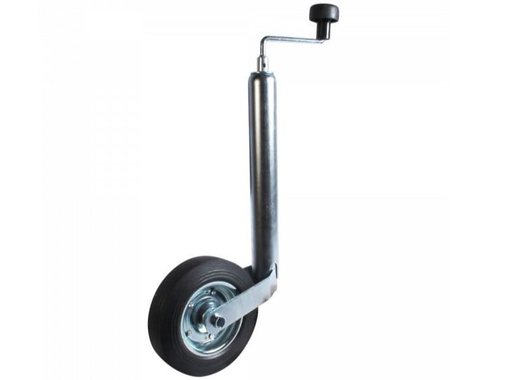 Jockey Wheel Steel Rim Solid Rubber Wheel 200 x 50mm 48mm Shaft 180kg