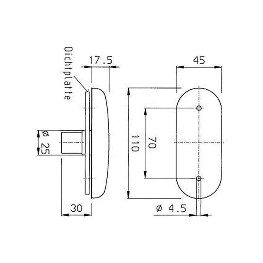Jokon Front Marker Light PLR2000 Clear Oval 110x45mm