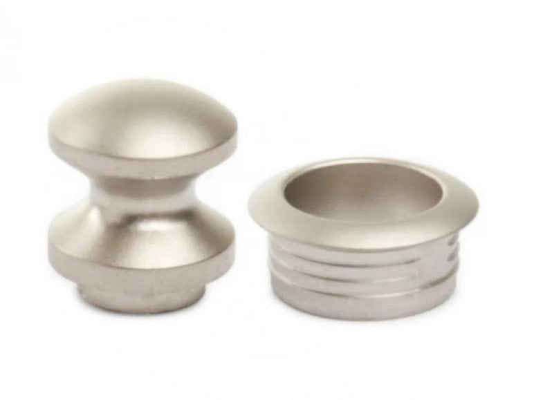 Push Button & Rosette for Push Lock Mini - Matt Silver