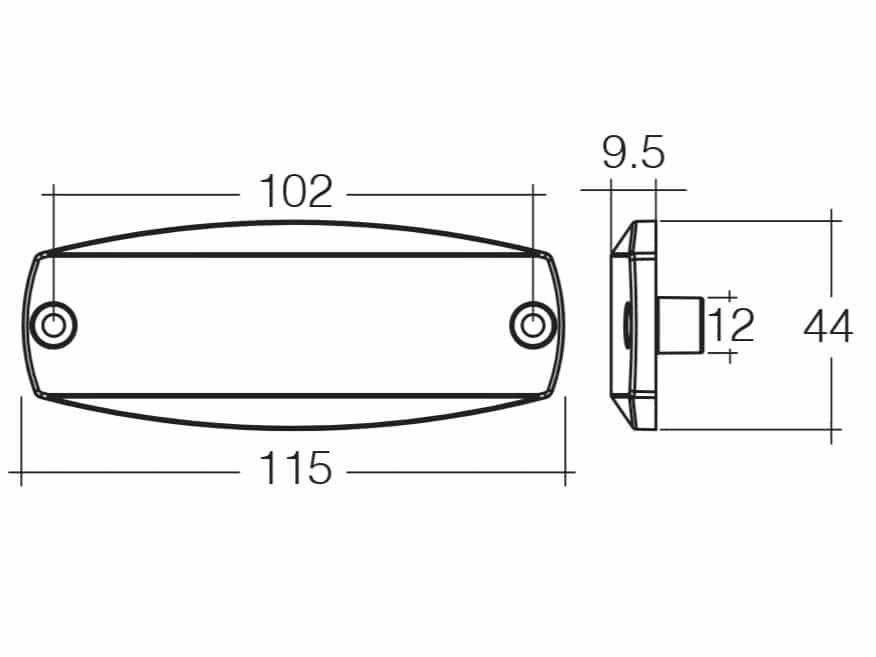 Narva Side Marker Light Oval Orange 115 x 44