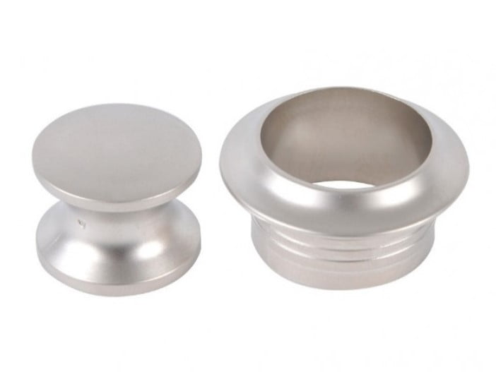 Push Button & Rosette for Push Lock Large - Matt Silver