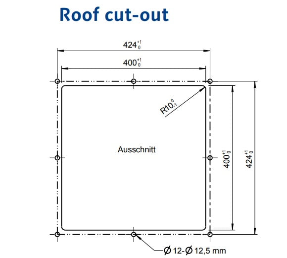Remis RemiTop Vista Skylight/Roof Vent 400x400mm - Frosted Glass