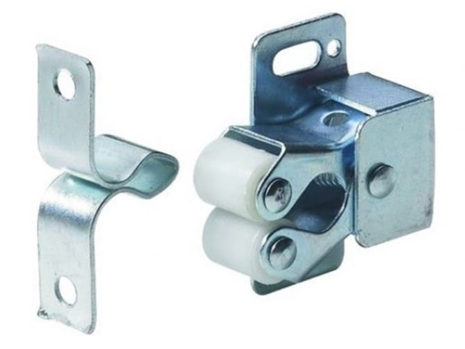 Double Roller Draw Catch Metal Silver