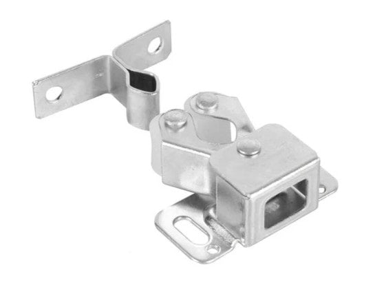 Double Roller Draw Catch Metal Silver