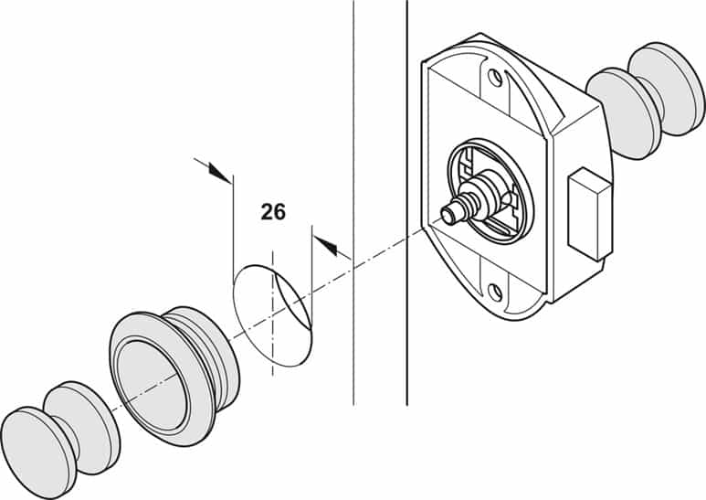 Push Lock Single Sided Large - White
