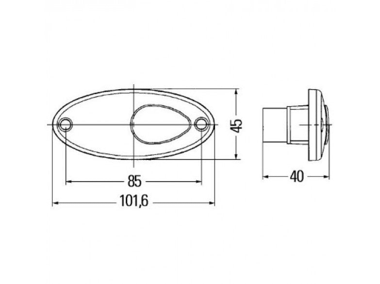 Hella Front Marker Light Clear Oval