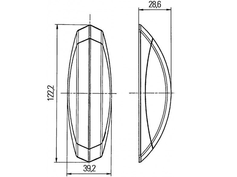 Hella Side Marker Light Red/Clear Grey Frame