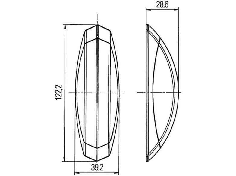 Hella Side Marker Light Red/Clear White Frame