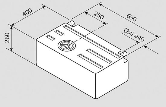 Fusion V6-12 63L Fixed Fresh Water Tank