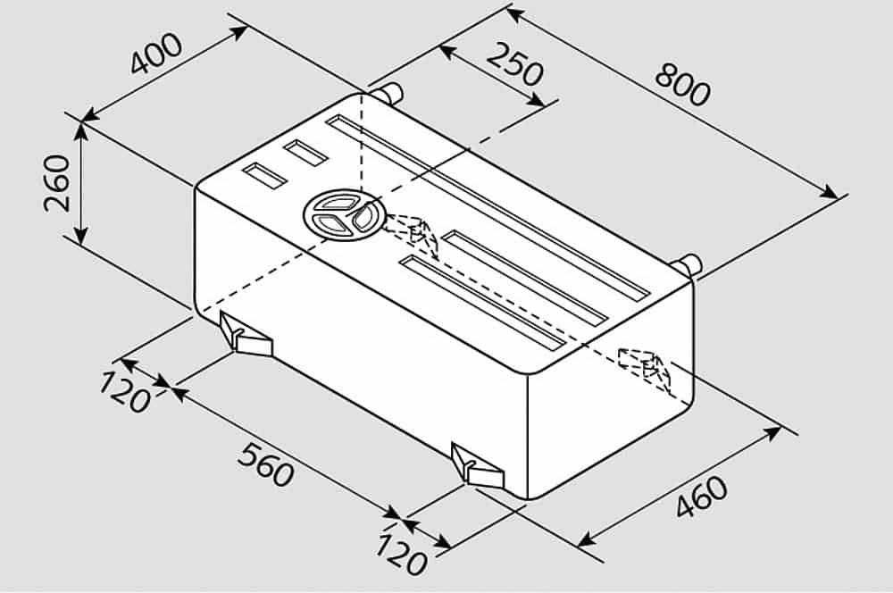 Fusion V7-02 75L Fixed Fresh Water Tank