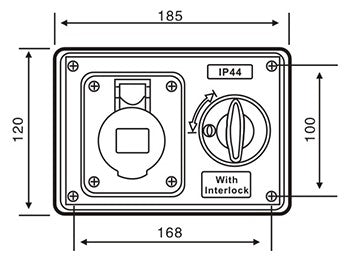 16A IP44 Outlet Switched w/ Interlock