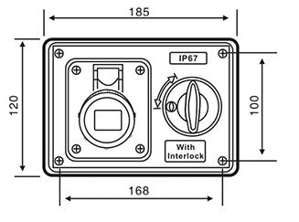 16A IP67 Outlet Switched w/ Interlock