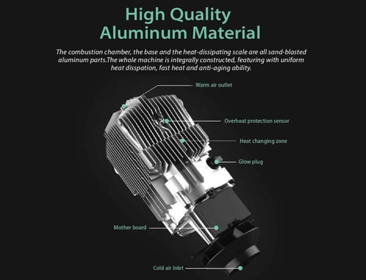 aufocus 2KW Diesel Heater Kit incl 5L Stainless Steel Fuel Tank