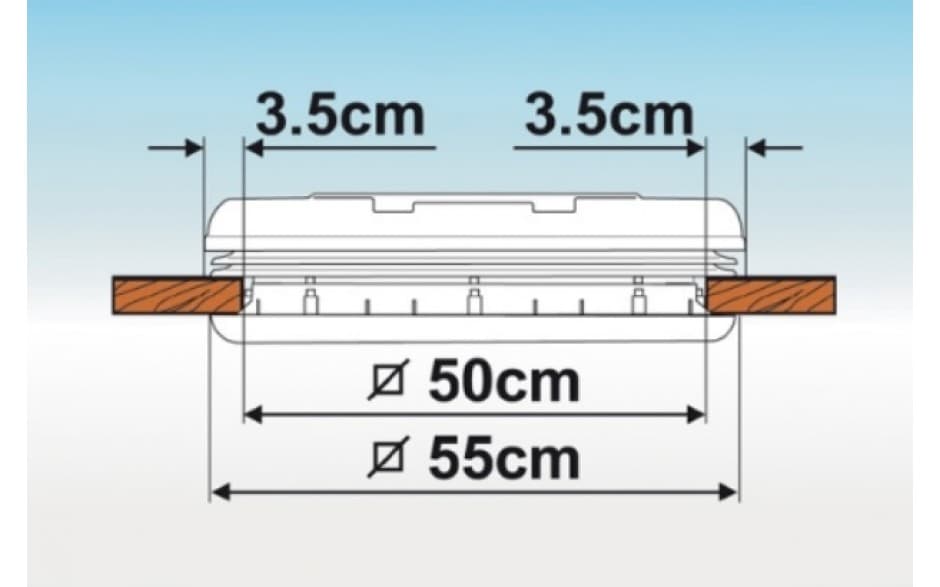 Fiamma Vent 50 Skylight/Roof Vent 500 x 500 - Crystal