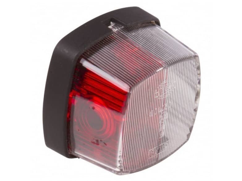 Hella Side Marker Light Red/Clear Square