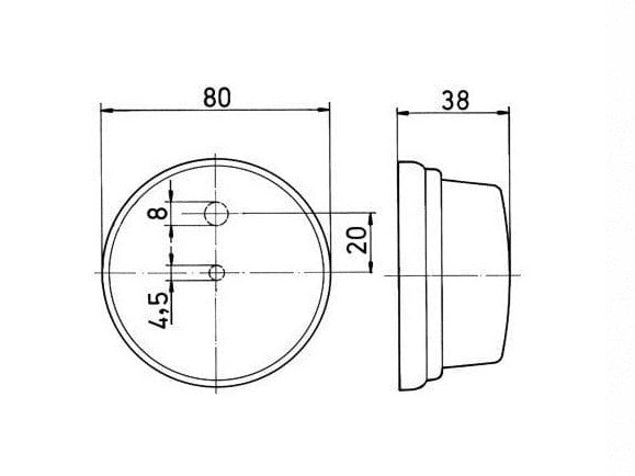 Jokon Front Marker Light PLR272 Clear Round - With Reflector