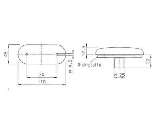 Jokon Side Marker Light SMLR2000 Orange 110x45mm