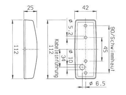 Jokon Front Marker Light PLR1007 Clear 112x42mm