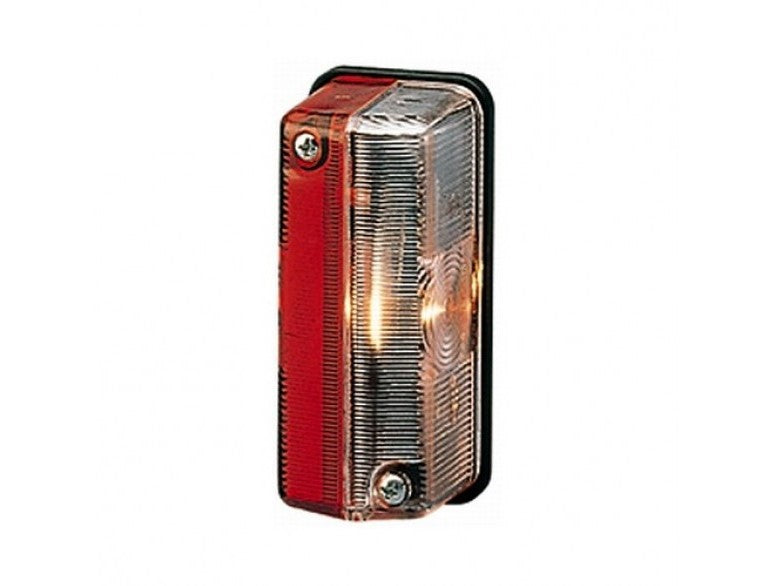 Hella Side Marker Light Red/Clear Rectangle