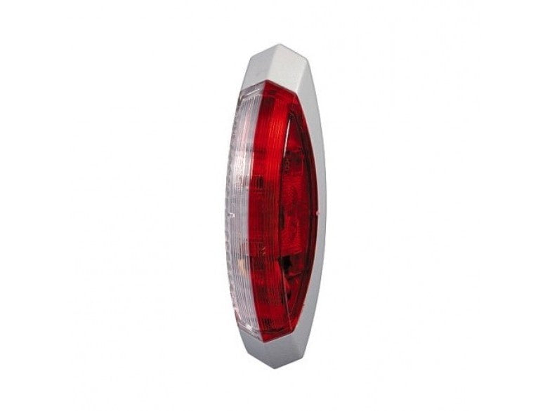 Hella Side Marker Light Red/Clear White Frame