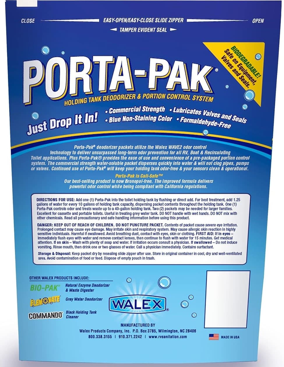 Walex Porta-Pak Blue Chemical for Large Holding Tank